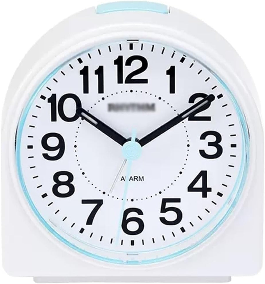 Small White Silent Alarm Clock 4 Inch Night Light Non Ticking Heavy Sleepers