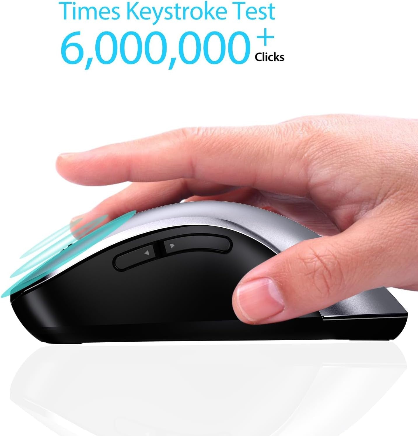 Slim Grey Wireless Mouse 1400 DPI USB 2.4G Ergonomic 5 Button