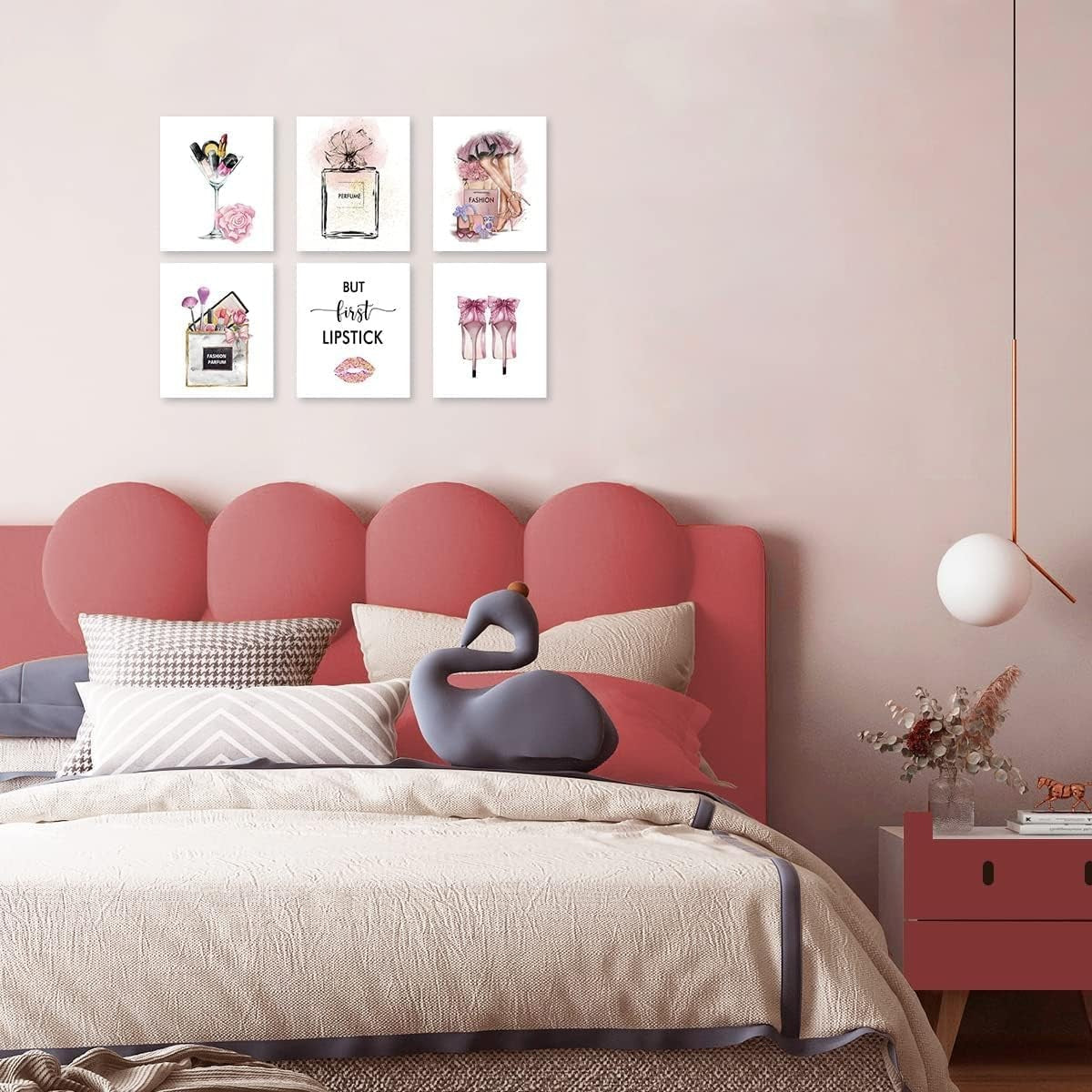 Fashion Makeup Wall Art Set of 6 Framed Girls Bedroom 8x10