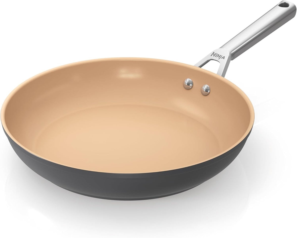28cm Terracota & Black Ceramic Non-Stick Frying Pan – Induction & Oven Safe