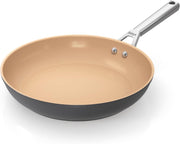 28cm Terracota & Black Ceramic Non-Stick Frying Pan – Induction & Oven Safe
