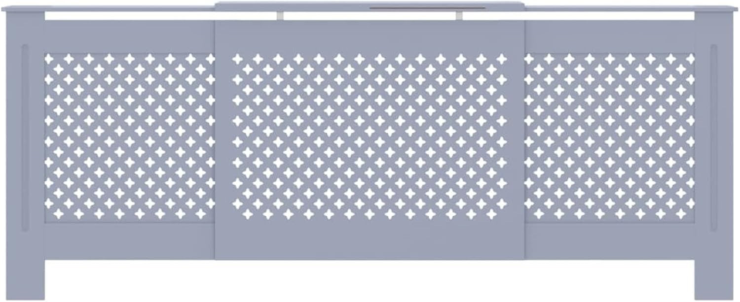 Grey Radiator Cover Cabinet | Large 205cm Modern MDF Heater Cover