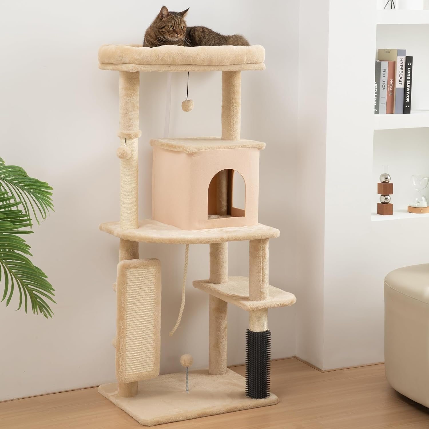 Cat Tree Tower 132cm Multi Level Scratching Post Condo Bed Indoor Climber