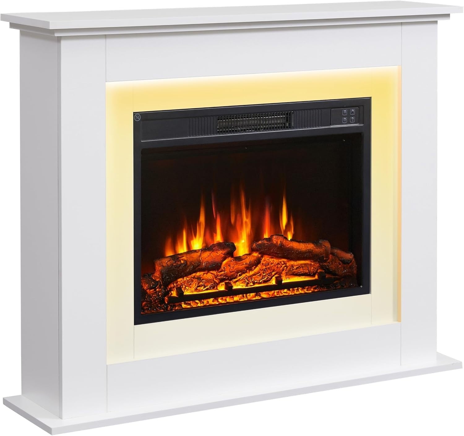 39" Electric Fireplace Freestanding Heater with Remote & Realistic Flame
