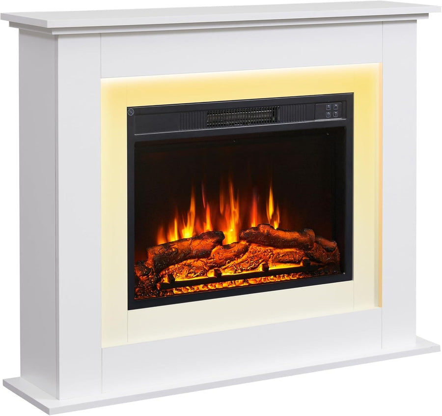 39" Electric Fireplace Freestanding Heater with Remote & Realistic Flame