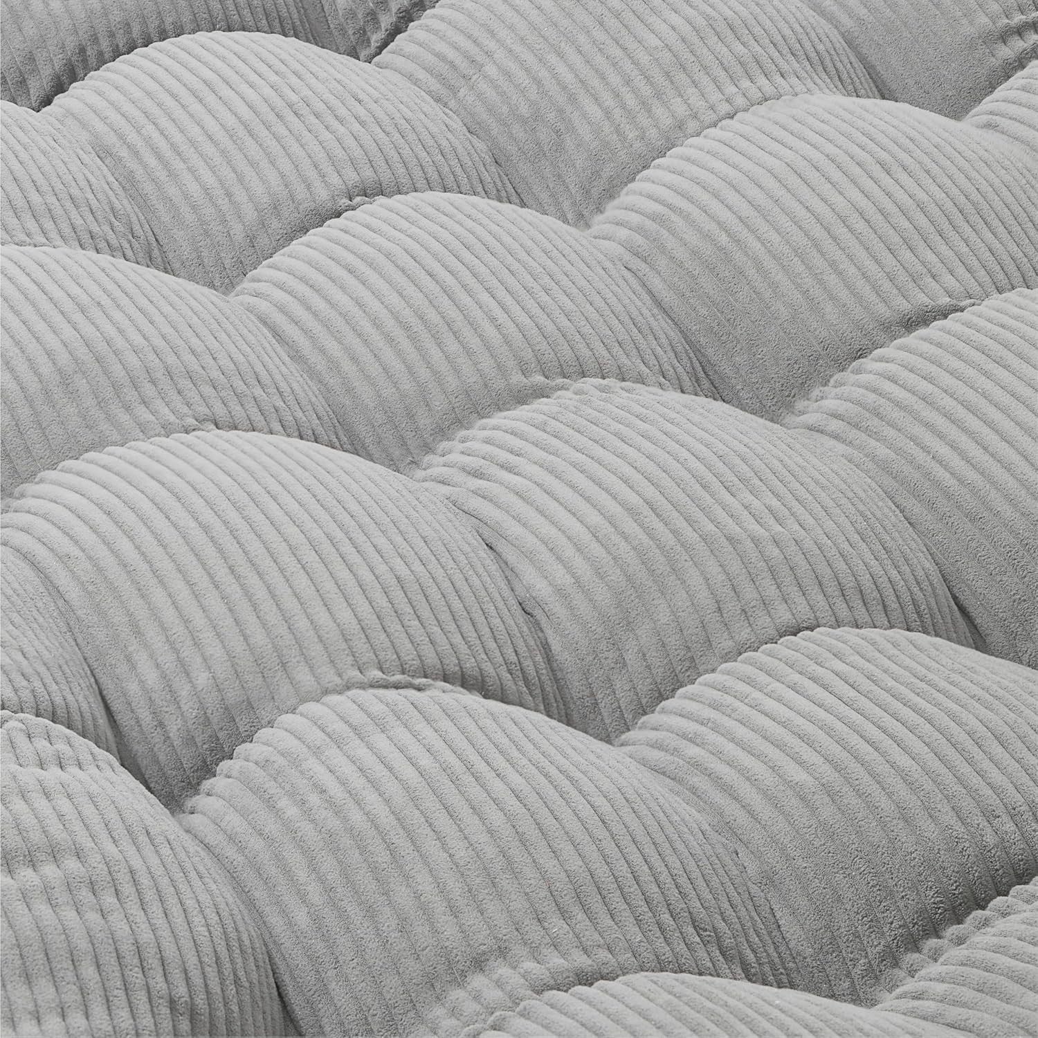Double Folding Futon Mattress - Thick Foam, Corduroy Fabric, Floor & Sofa Bed