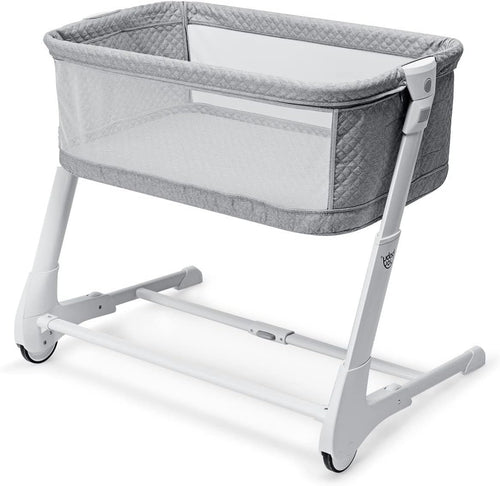 2in1 Baby Bedside Crib Adjustable Bassinet Sleeper Bed Detachable Side Mesh Grey
