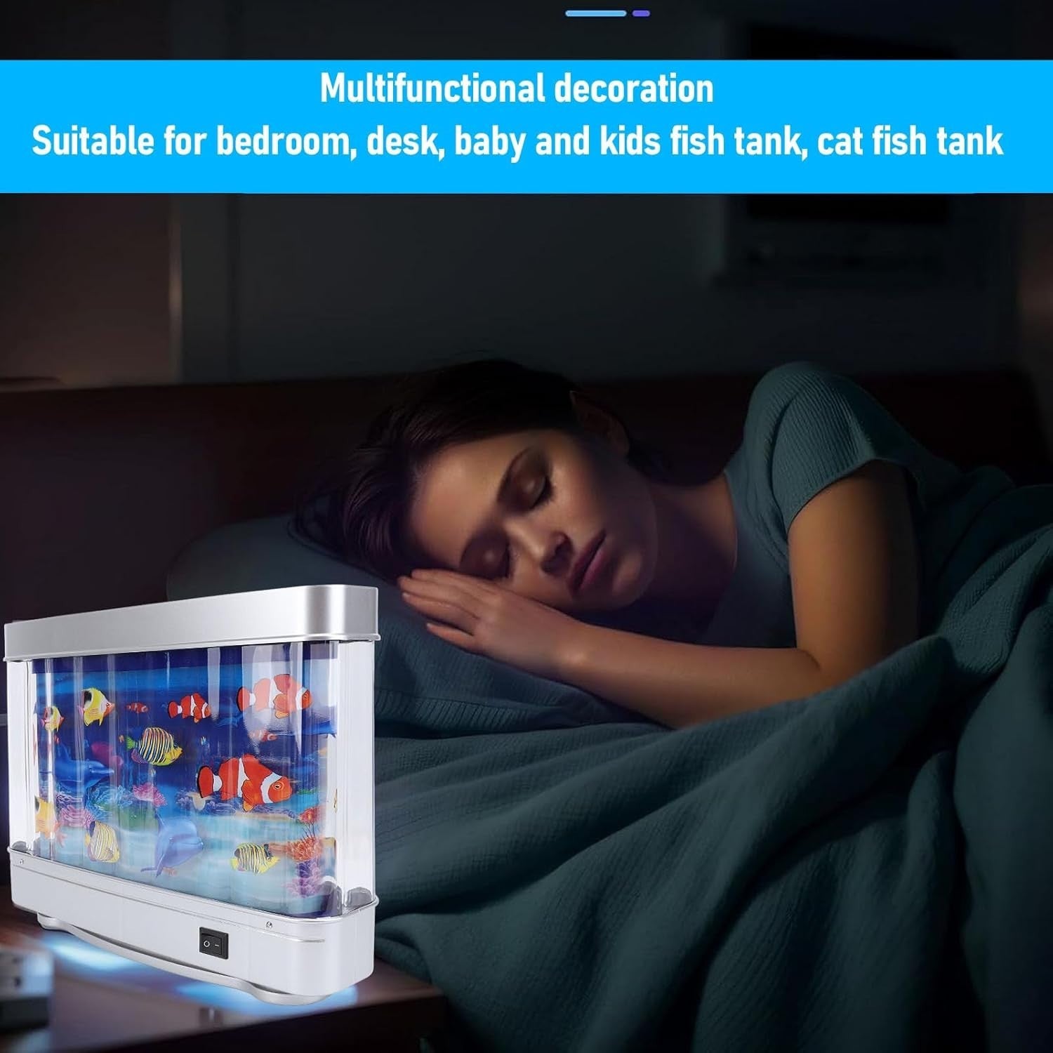 Mini Moving Fish Tank Lamp with USB Night Light – Sensory Relaxation