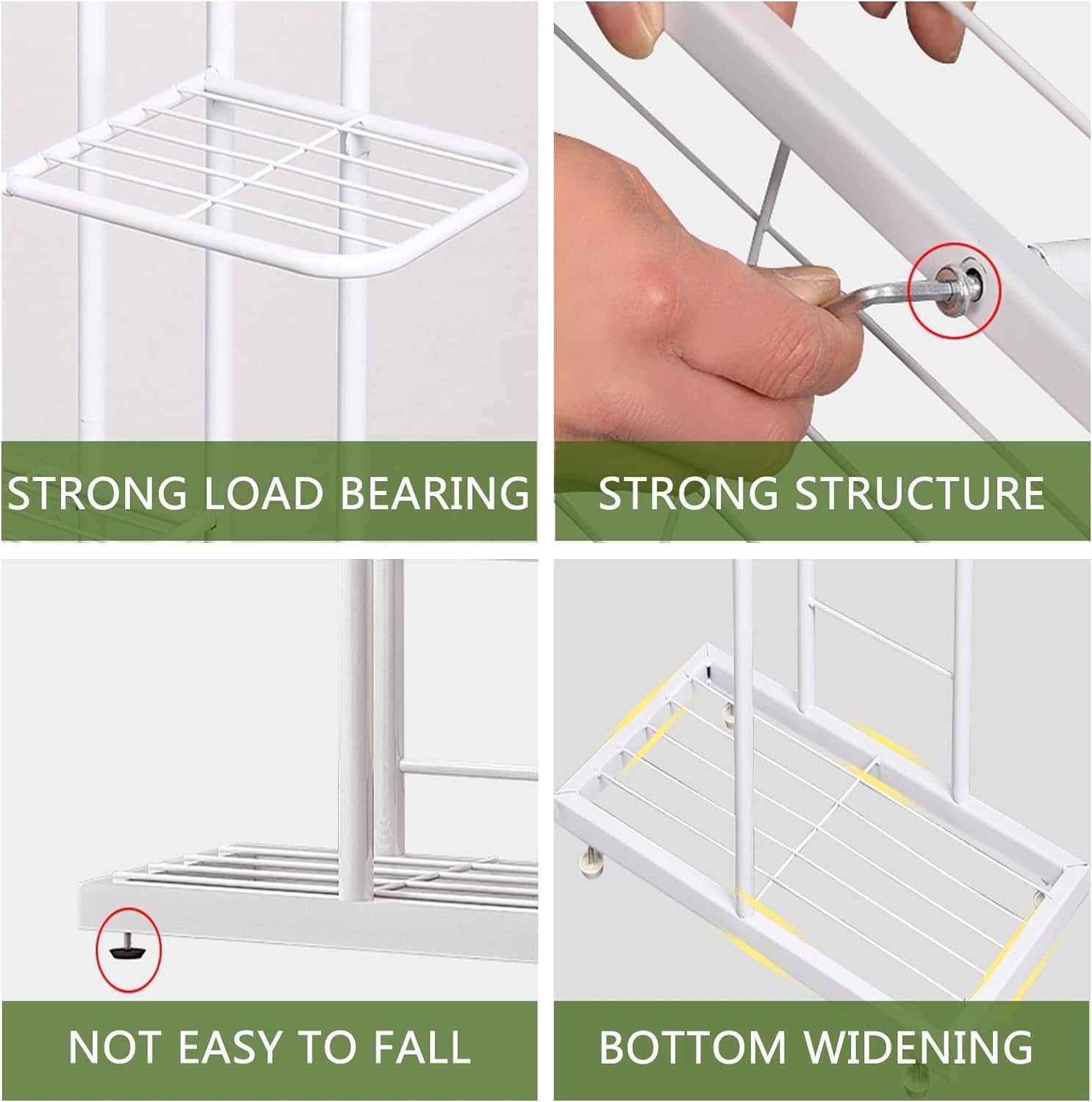 4 Tier White Metal Plant Stand Indoor Outdoor Flower Pot Display Rack