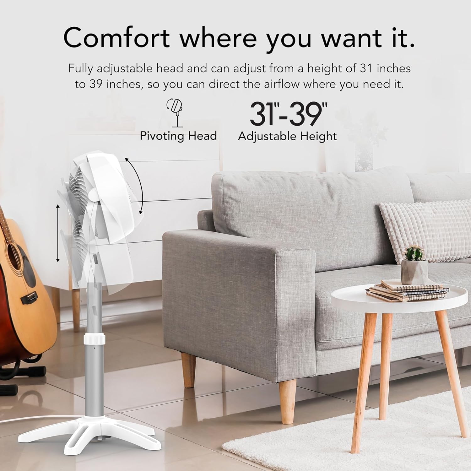 Pedestal Smart Fan – 99-Speed Remote Control Energy Saving Quiet Airflow