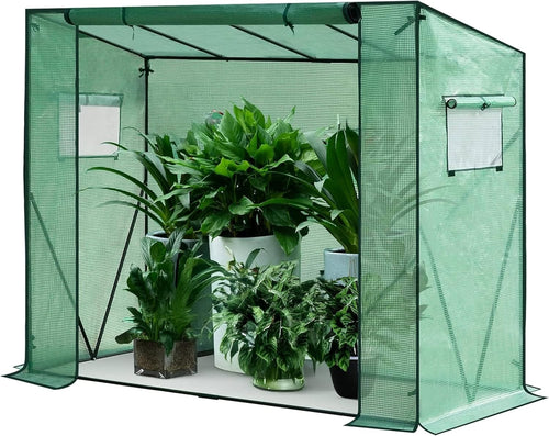 Walk-In Garden Greenhouse Tent with UV Cover Steel Frame & Zip Door 200x169cm