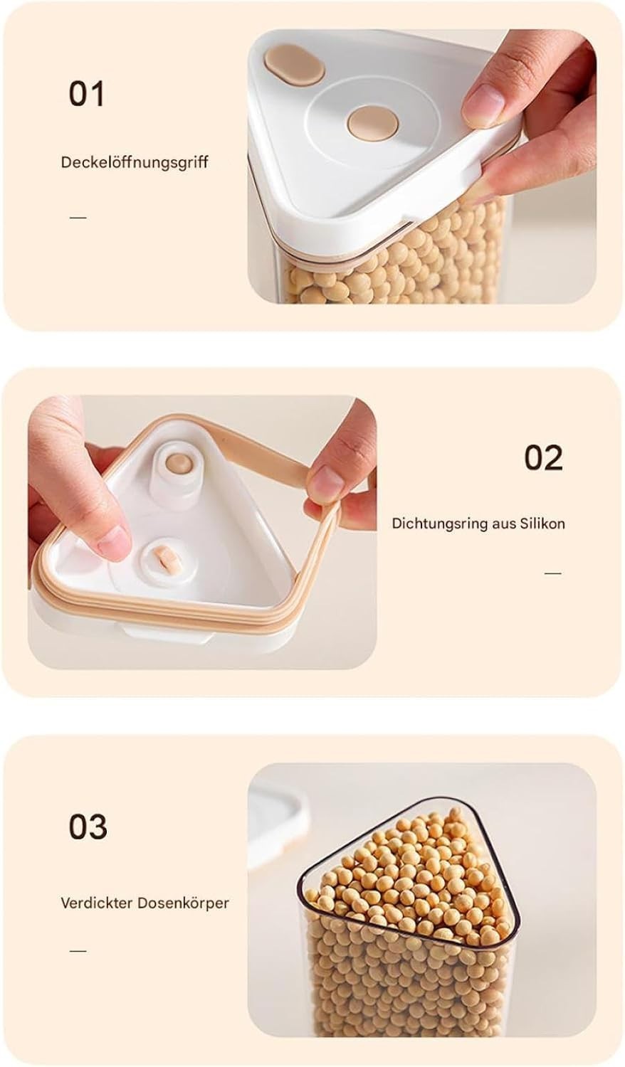 Rotating Grain Dispenser Airtight Grid Cereal Rice Storage Container