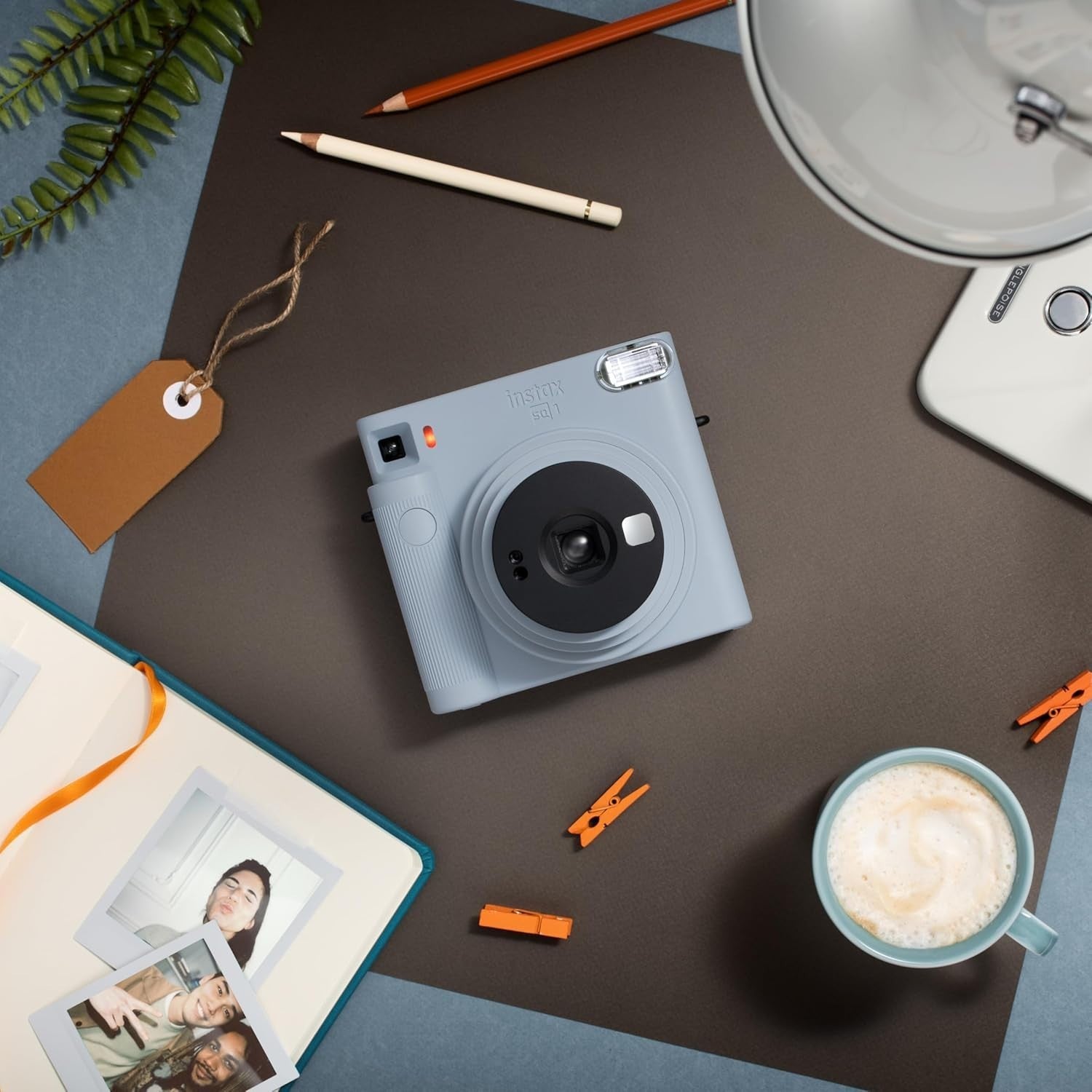 Square Instant Camera Glacier Blue Selfie Mirror Auto Exposure Camera