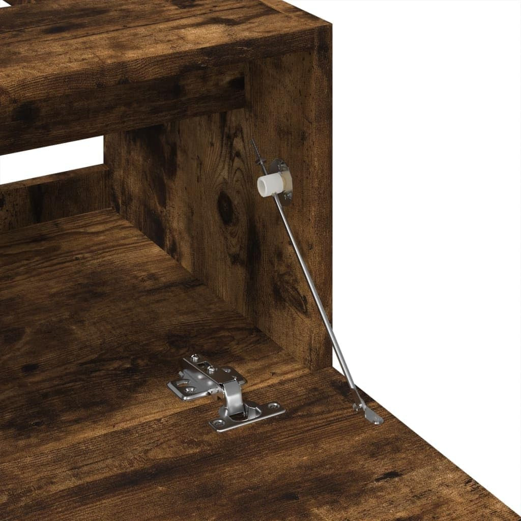 Smoked Oak Bathroom Sink Cabinet 40x37x59cm Modern Under Sink Storage Unit
