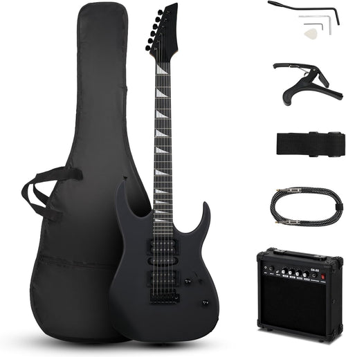 39in Electric Guitar Starter Kit HSH Pickups 20W Amp Black