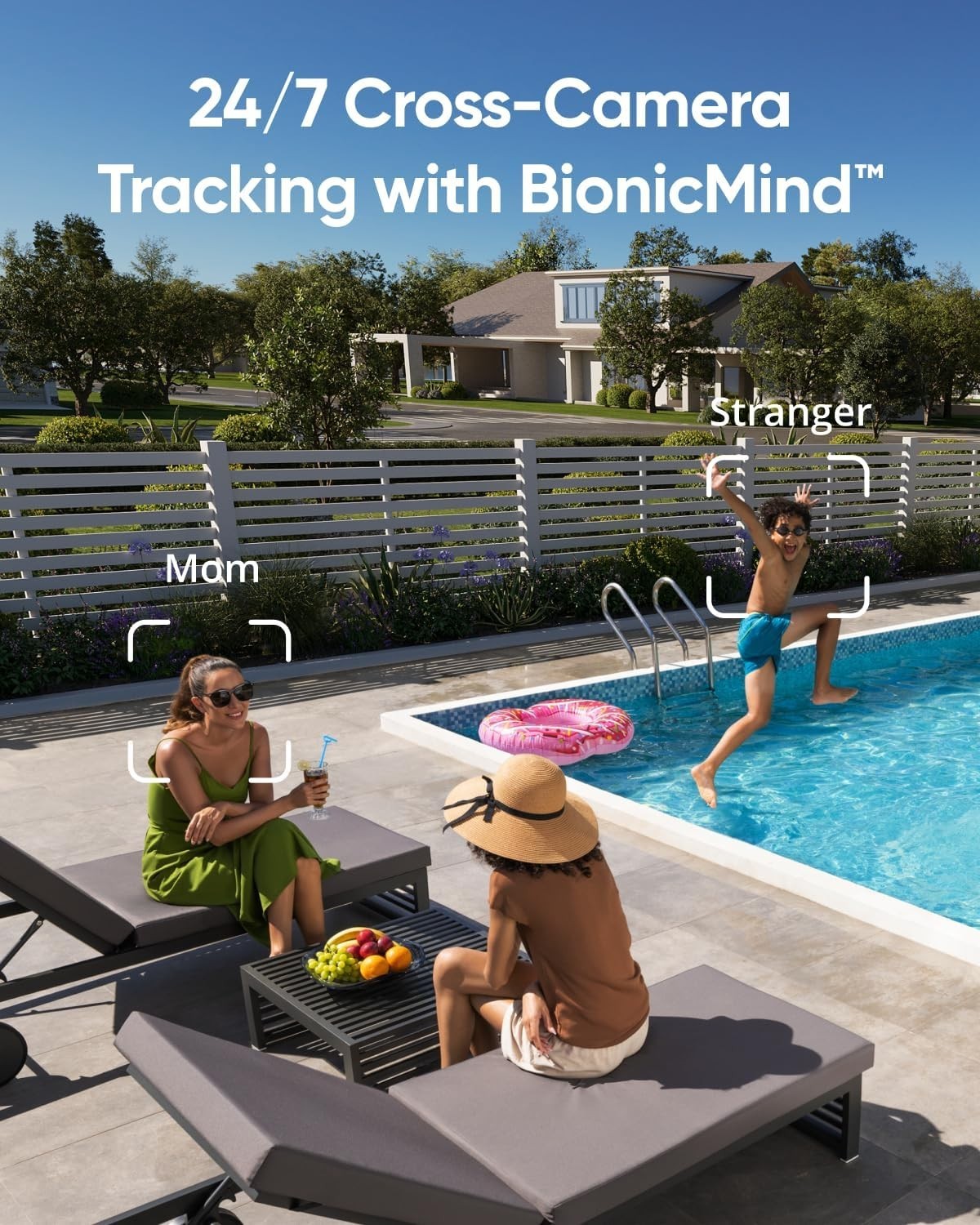 4K Outdoor Security Camera 24/7 Recording AI Face Recognition WiFi
