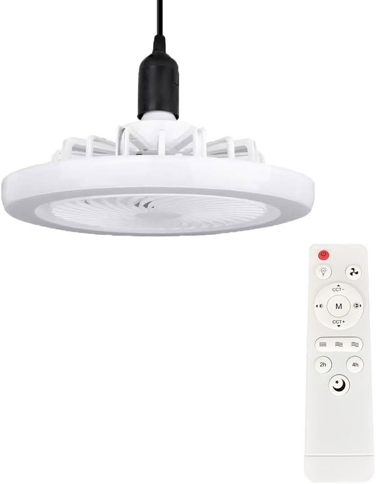 2-in-1 LED Ceiling Fan, 3 Speeds, 3 Color Temps, Dimmable, Remote Control