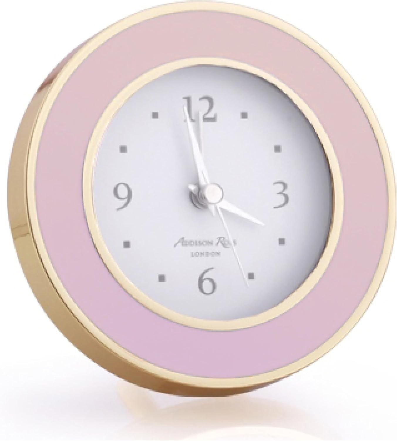 Silent Sweep Alarm Clock Pastel Pink Gold Compact Bedside Home Decor