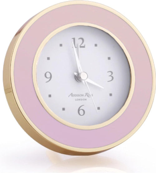 Silent Sweep Alarm Clock Pastel Pink Gold Compact Bedside Home Decor