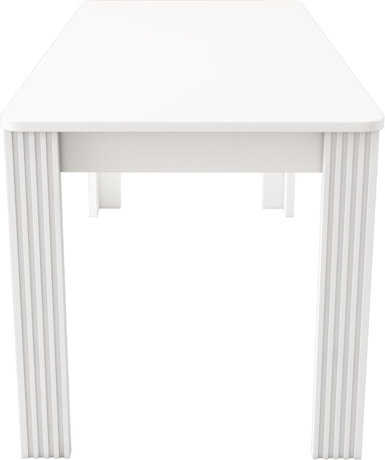 Modern White MDF Dining Table 4 Seater Kitchen Café Table 116cm Sturdy