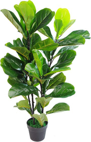 90cm Artificial Fiddle Fig Tree in Weighted Pot Faux Indoor Plant Home Decor