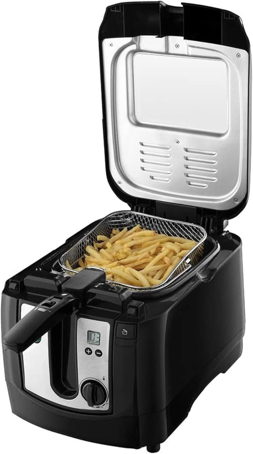 3L Deep Fat Fryer 2300W Digital Timer Adjustable Temp Viewing Window