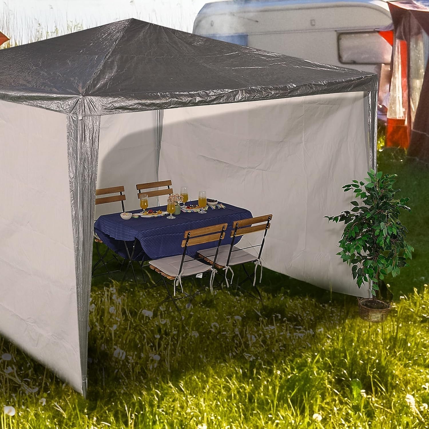 Gazebo Side Panels 3pc Set 2x3m Waterproof Party Tent Walls White