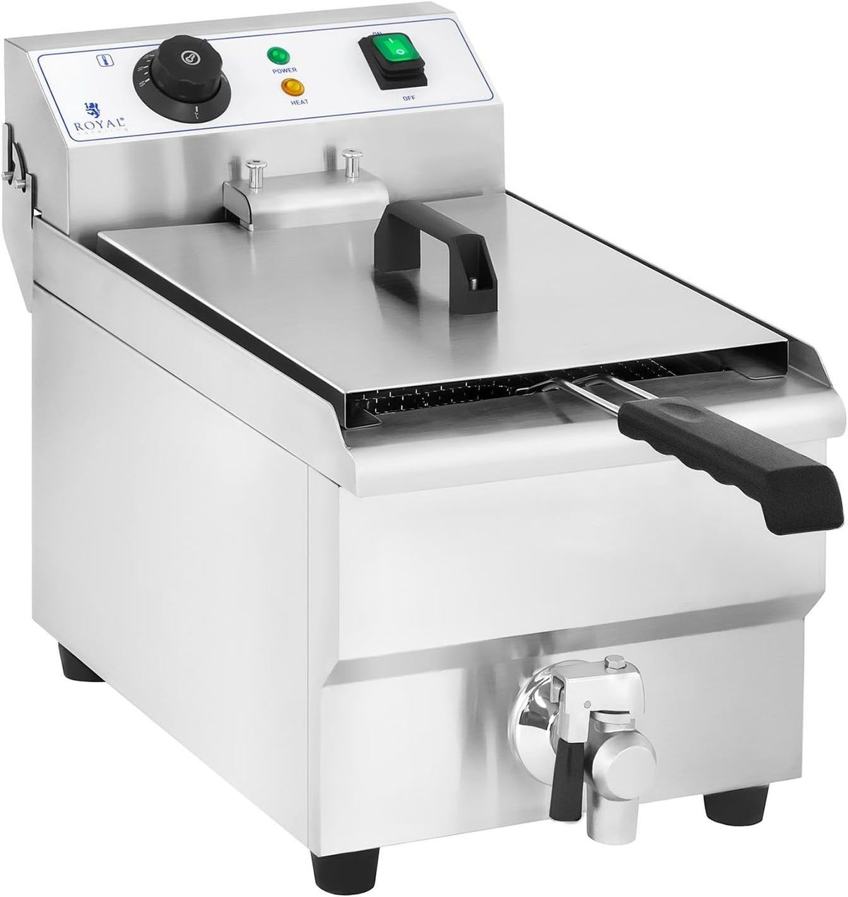 10L Electric Deep Fat Fryer 3000W Stainless Steel With Drain Tap