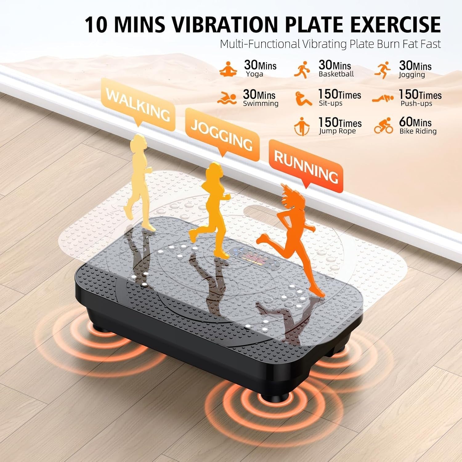 Whole Body Vibration Fitness Platform Quiet Home Exercise 330lb