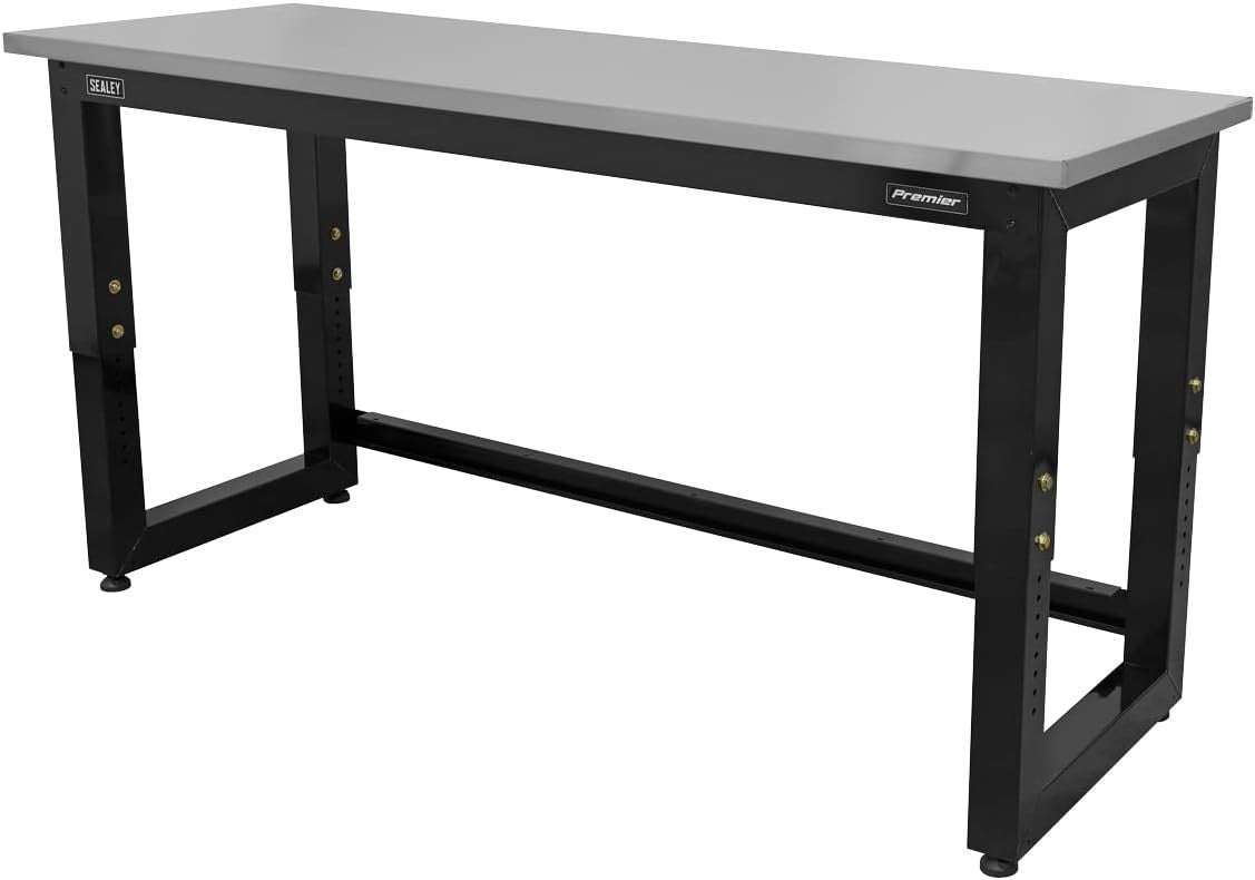 Heavy Duty 1830mm Adjustable Workbench 1000kg Stainless Steel Top