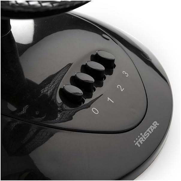 50W Table Fan – Black 3-Speed Cooling Fan with Remote Control Quiet Airflow