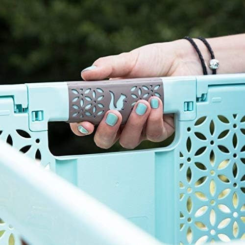 5x 32L Folding Storage Crates Heavy Duty 30kg Stackable Boxes