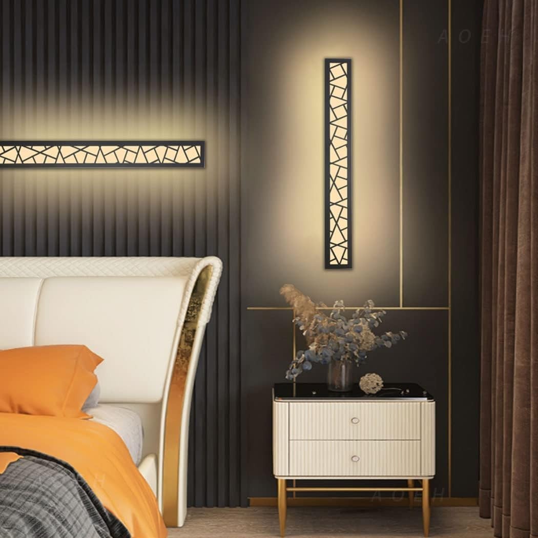 Waterproof LED Outdoor Wall Light IP65 Black Aluminum Porch Lamp 100cm
