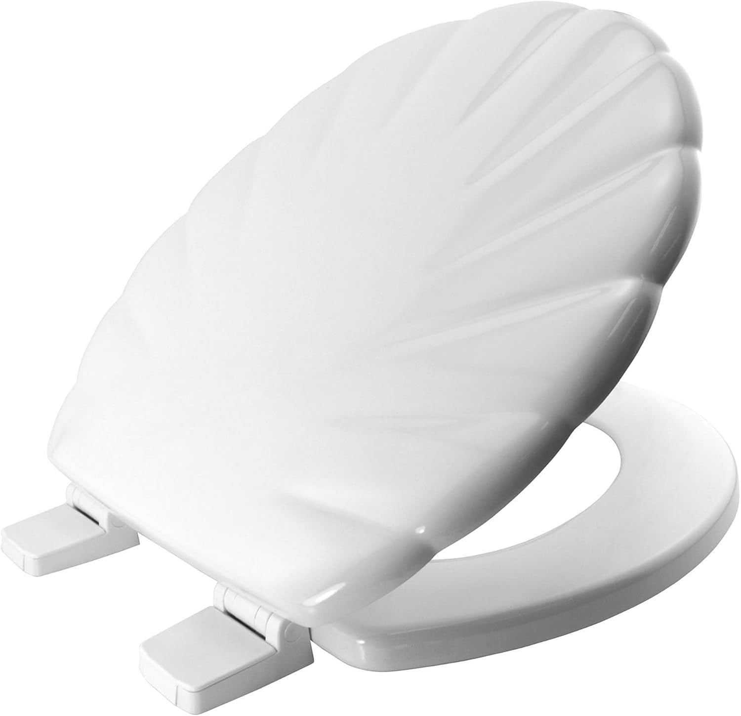 Shell Ultra-Fix Toilet Seat White Wooden Soft Close Easy Clean 155mm