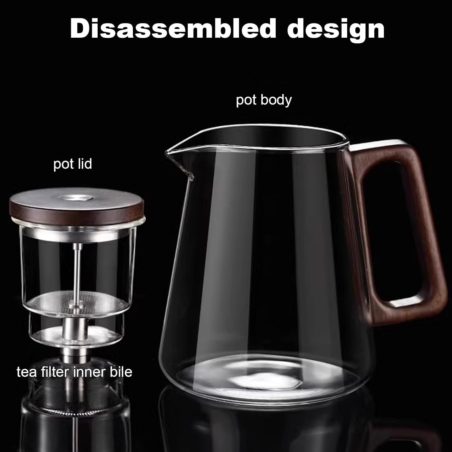 800ml Glass Teapot with Infuser Heat Resistant Spillproof Tea Pot