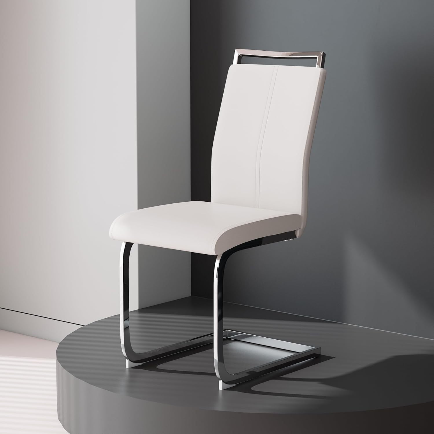 Rectangular Tempered Glass Dining Table Set with 4 Ergonomic PVC Chairs