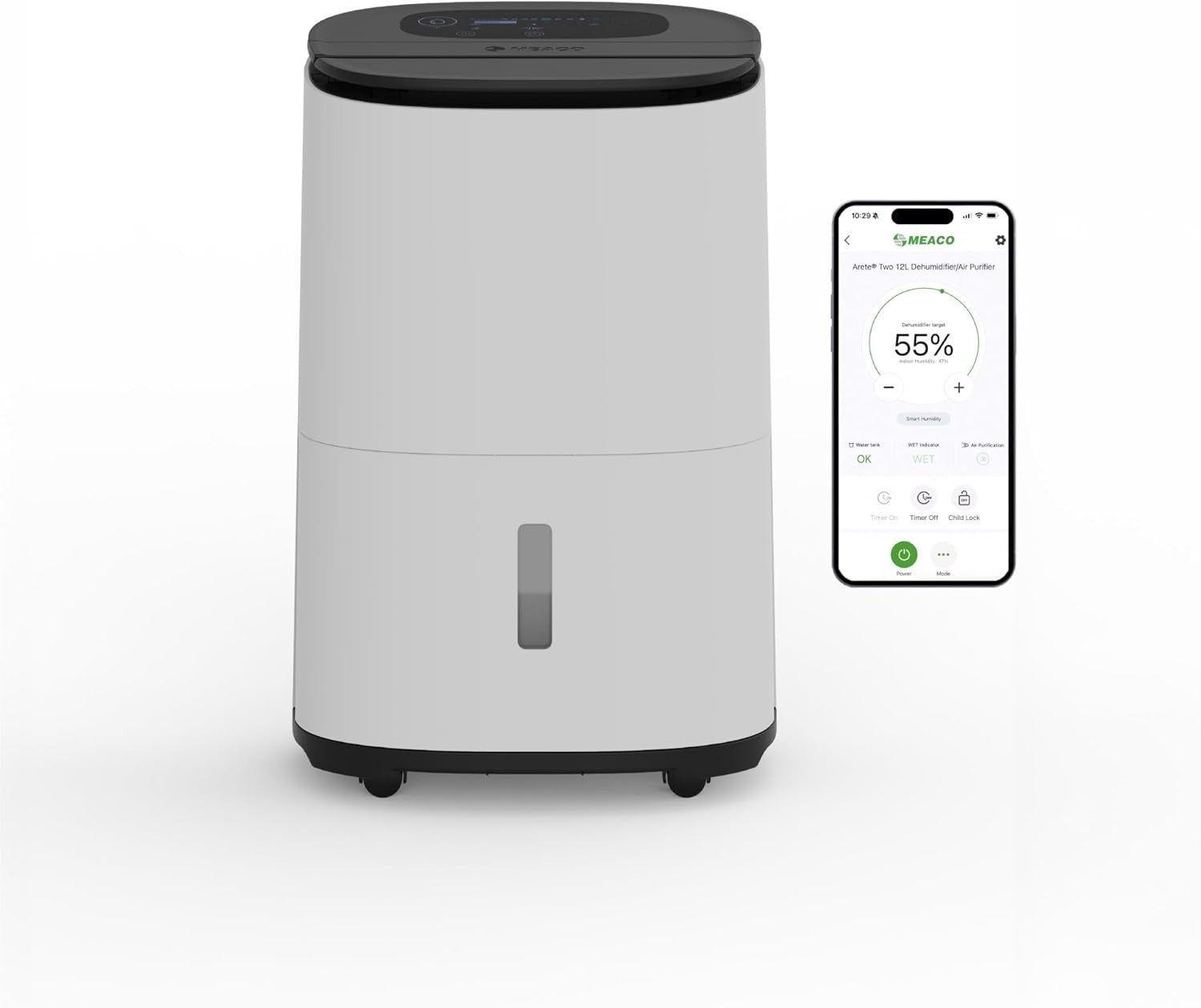 Smart 10L Dehumidifier HEPA H13 WiFi Laundry Mode Quiet 42m²