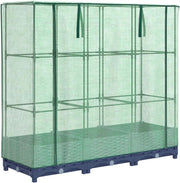 Raised Bed Planter with Greenhouse Cover 120x40x123cm | Rattan Look Iron Frame