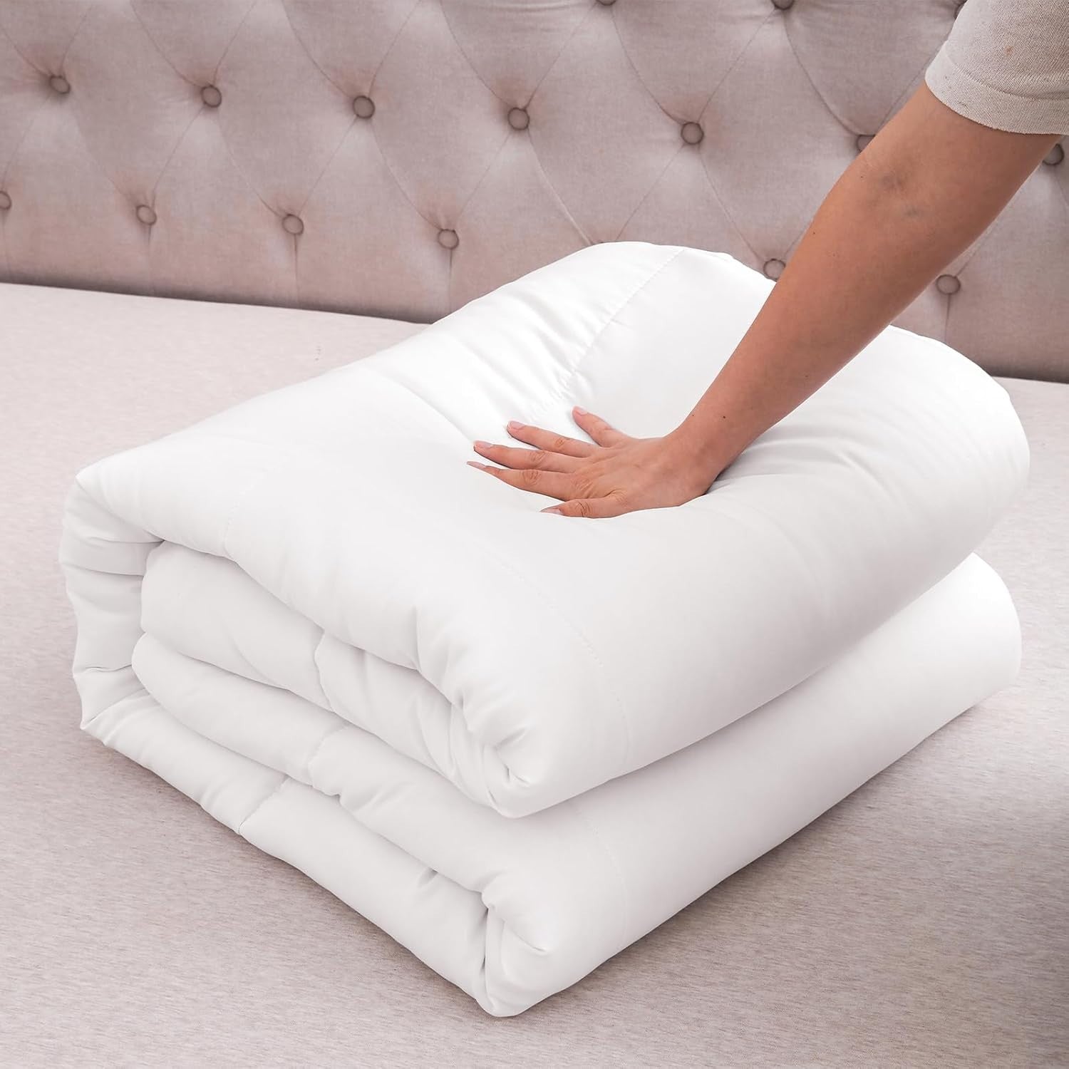 Soft Warm Cosy Double Duvet 10.5 Tog White 200x200cm All Season Quilt!