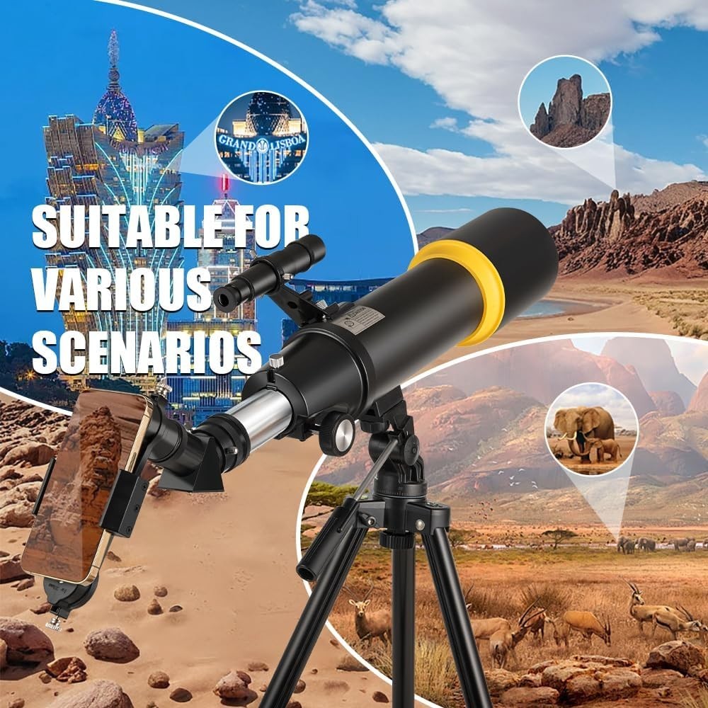 90mm 600mm Refractor Telescope for Adults Kids Astronomy with Bag