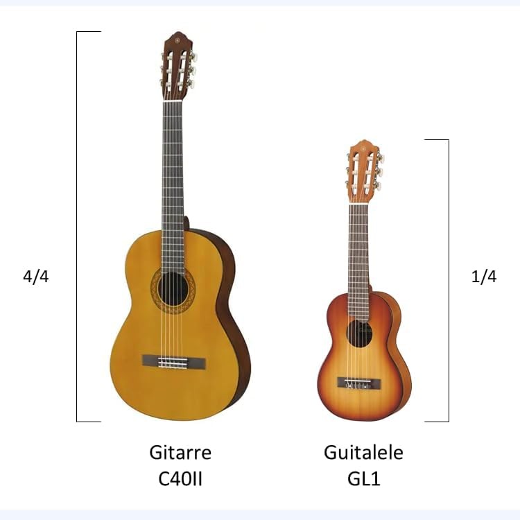 Acoustic Guitalele 70cm 6 Nylon Strings Travel Guitar Sunburst