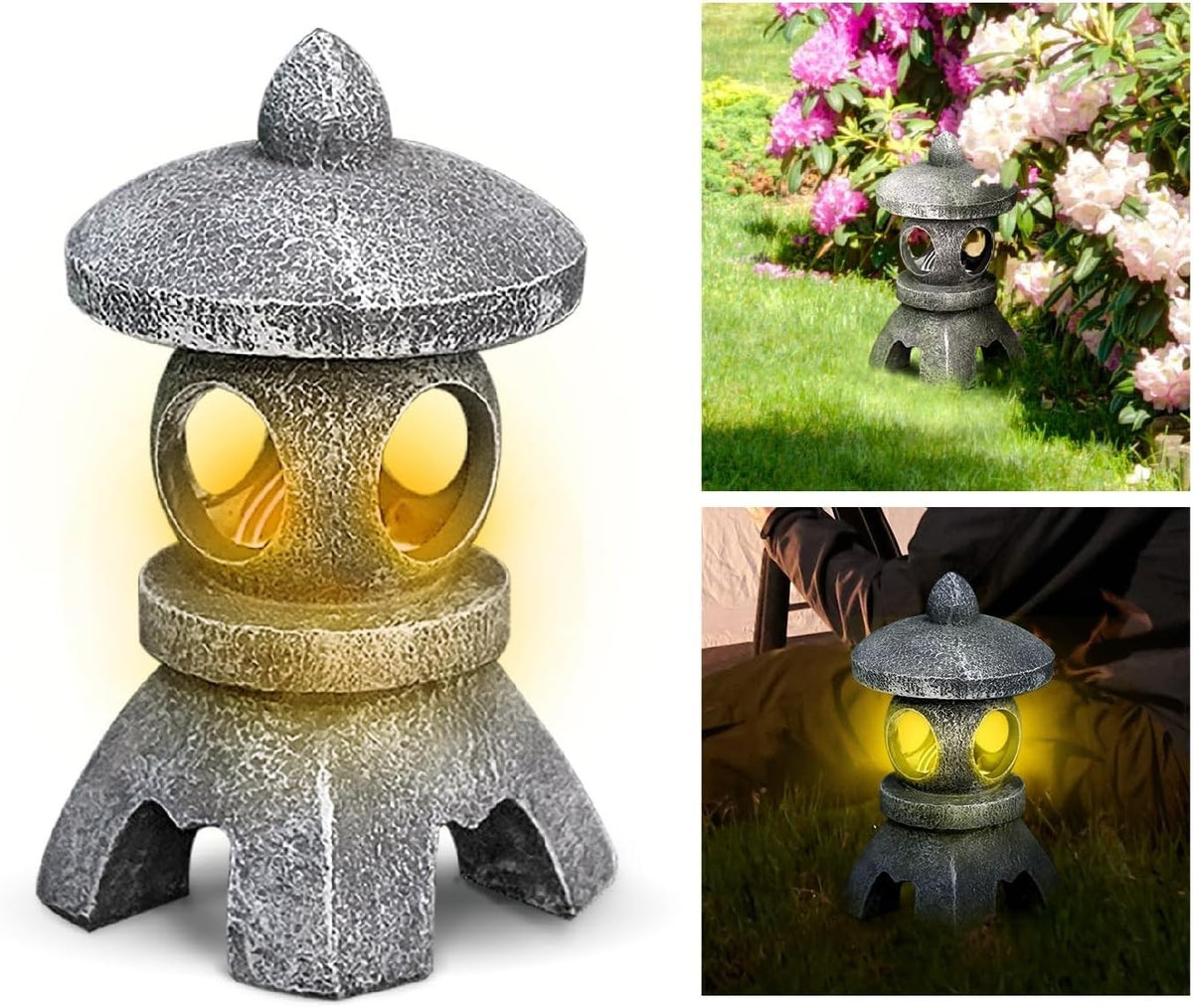 Solar Pagoda Lantern – Japanese Zen Garden Statue, Dome Pagoda 10.2"