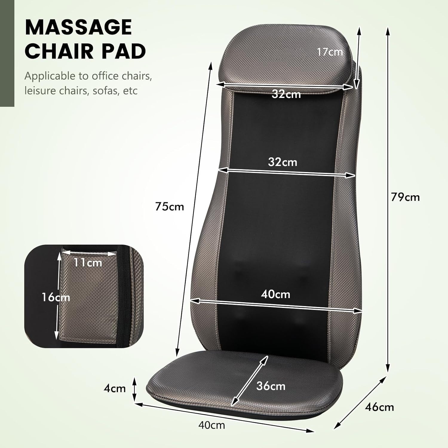 Full Body Shiatsu Massage Chair Pad with Heat, Vibration & Timer Control