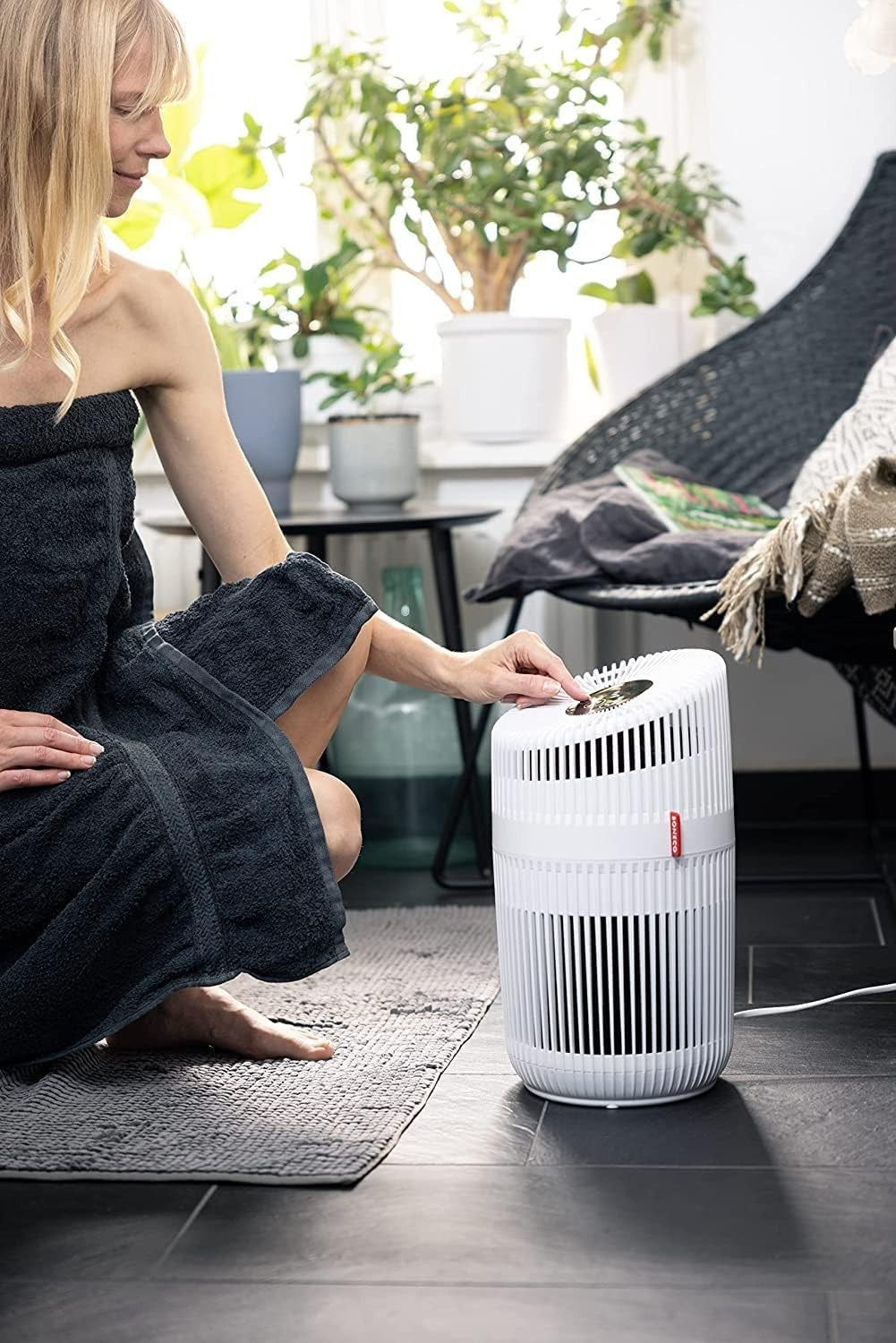HEPA H13 Air Purifier Large Room 45m² UV-C Ionizer 360° Filter