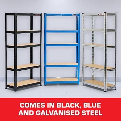 5-Tier Heavy-Duty Industrial Floor Shelf 180x90x40cm MDF + Galvanised Steel