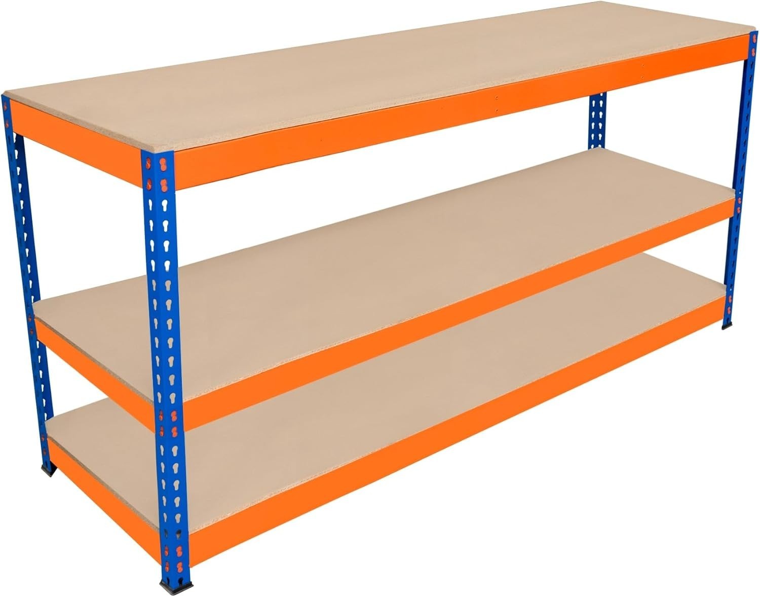 Heavy Duty 180cm Garage Workbench 3 Shelves Boltless Steel 300kg Capacity