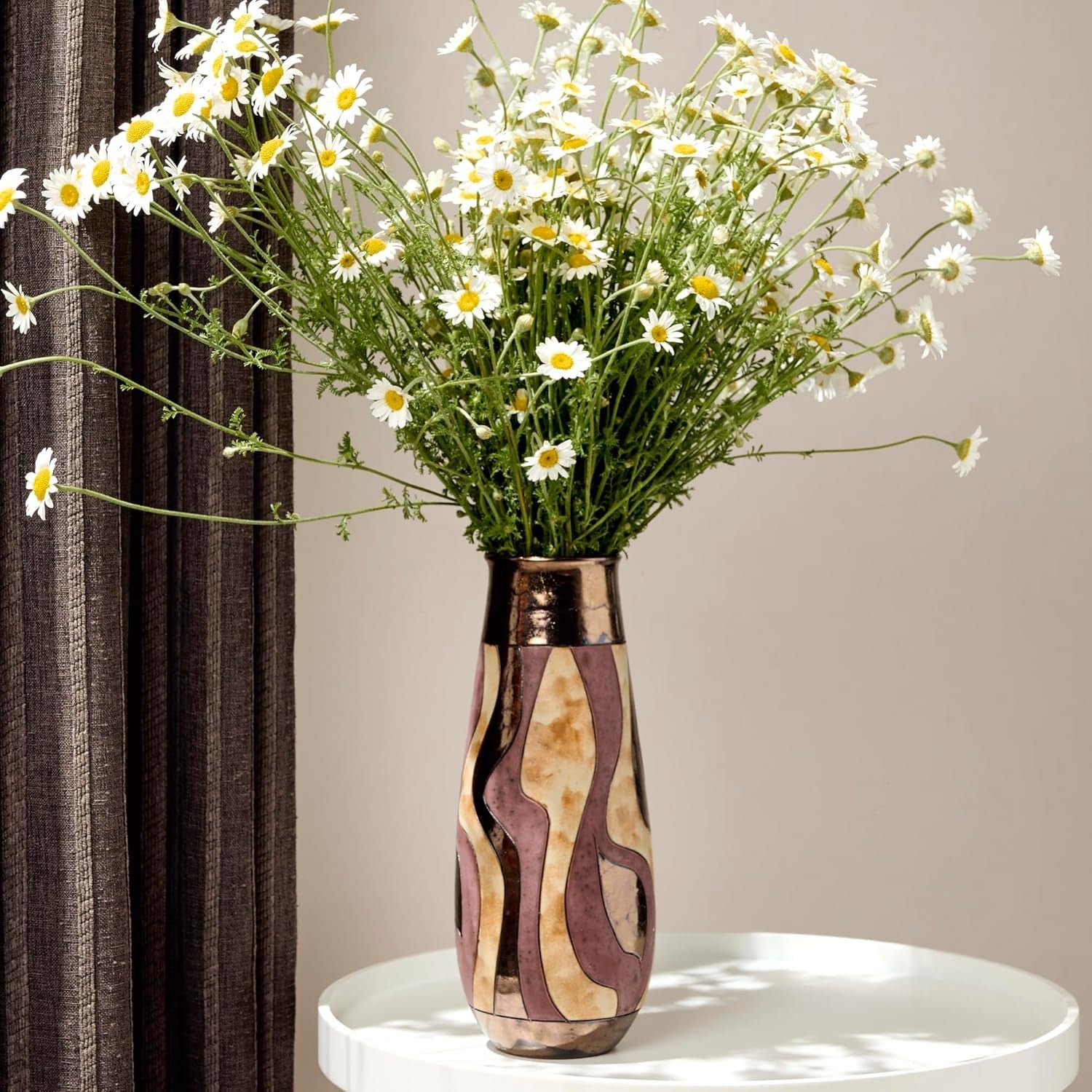 Handmade Ceramic Flower Vase 25.5cm Tall Artisan Pottery Home Décor