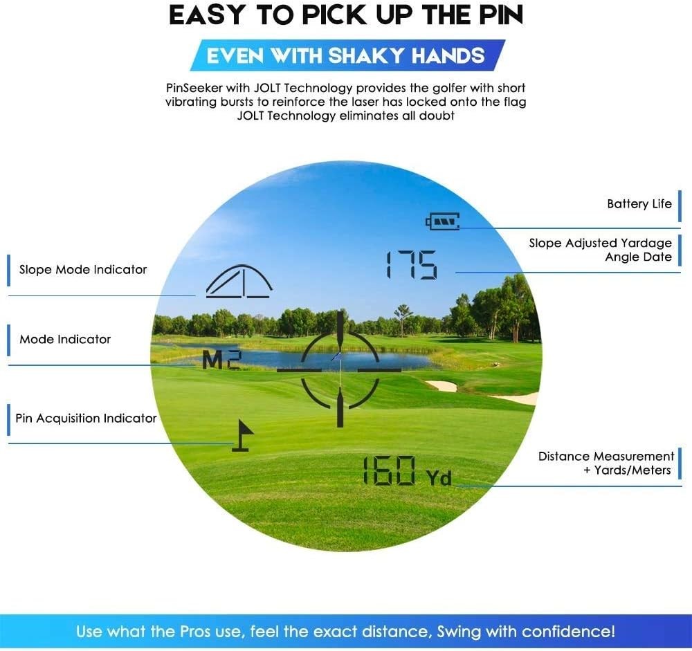 Golf Range Finder 600 Yards Slope Flag Lock 6X Magnification Compact
