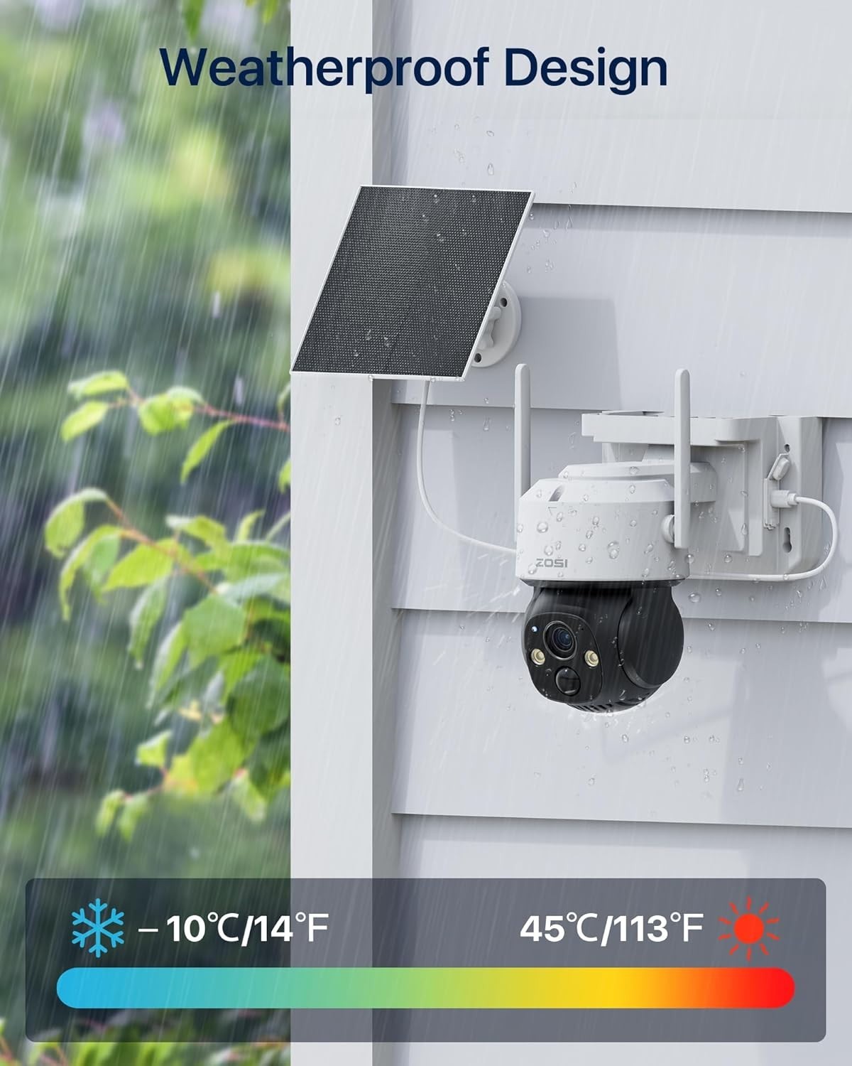 4MP Solar Security Camera Wireless PTZ Color Night Vision 32GB