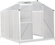 8x6FT Polycarbonate Walk-In Greenhouse with Base – Aluminium Frame, UV Resistant